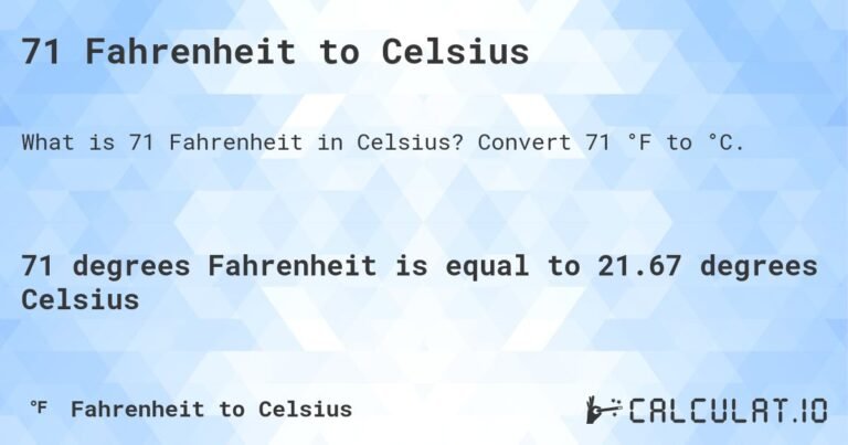 71 f to c